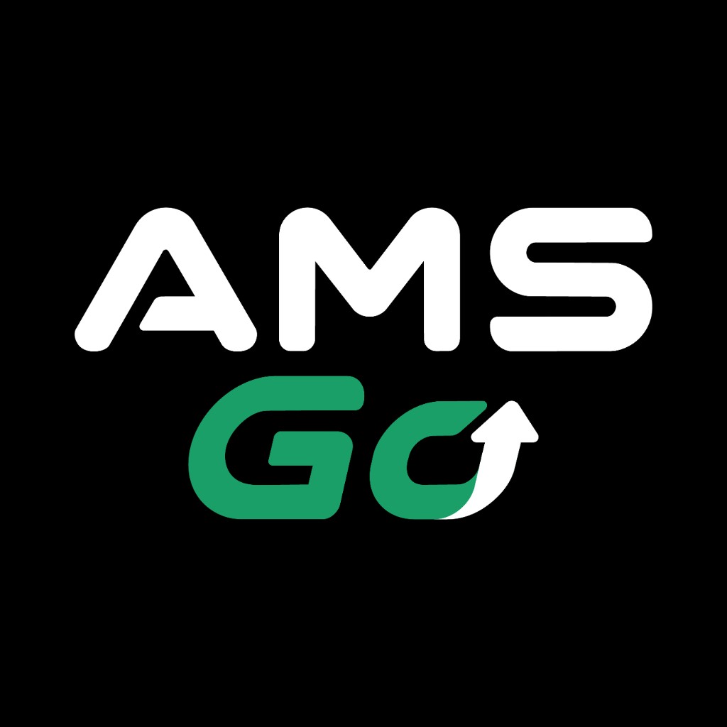 AMS Go Logo gestapelt – Schwarz