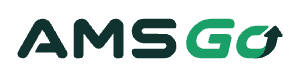 AMS Go Logo horizontal – Grün auf Schwarz